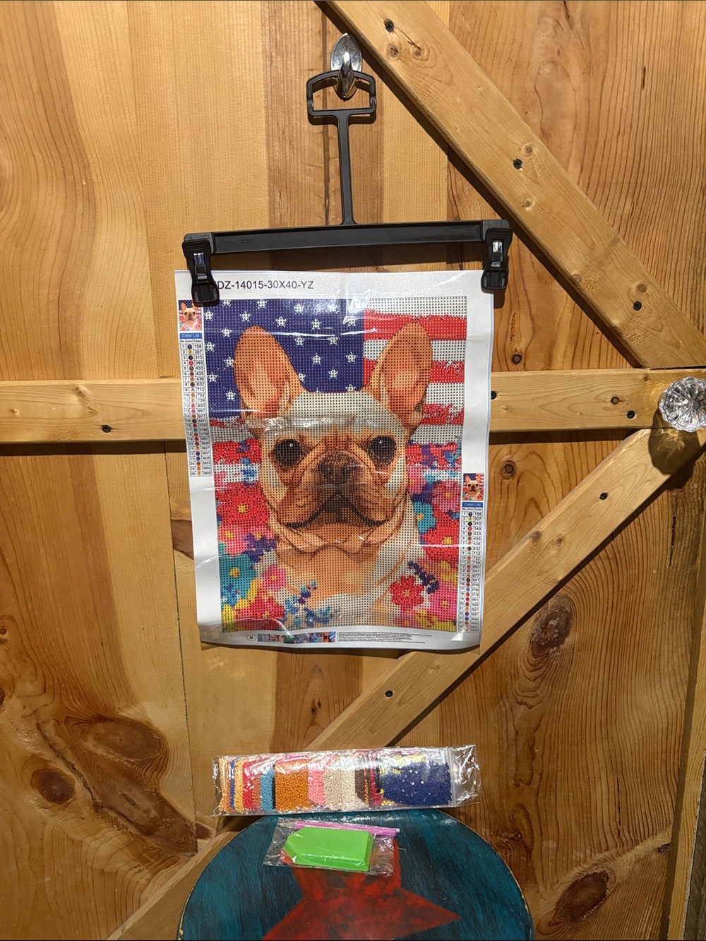 New French Bulldog Diamond Painting Wall Art Kit - Multicolor